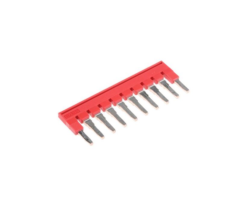 Plug-in bridge, pitch: 6.2 mm, width: 60.3 mm, num of positions: 10, color: red FBS 10-6 3030271